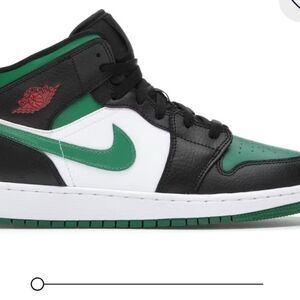 Nike Air Jordan Mid Black Green White Sneakers Sz 5